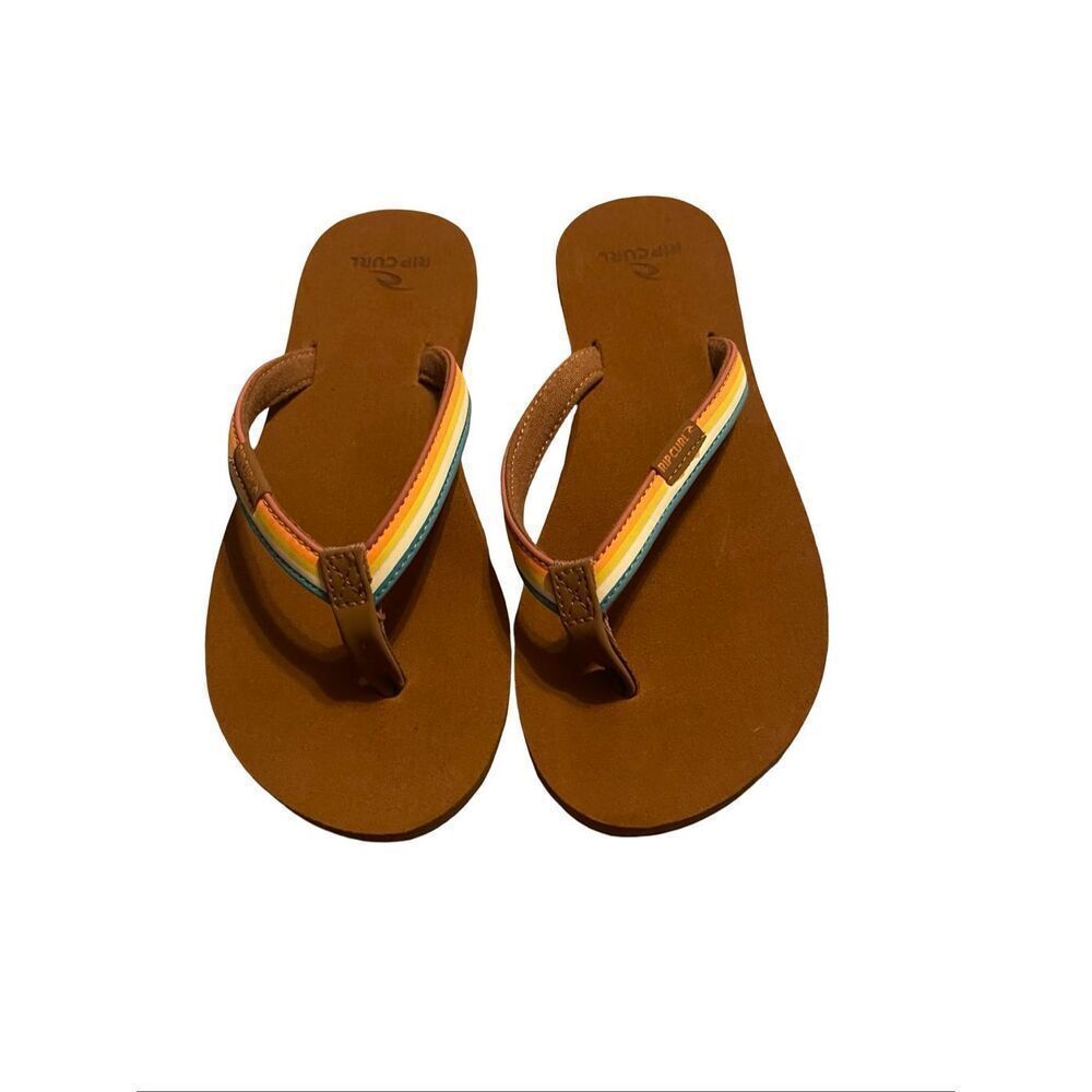 New Rip Curl Womens Tan Freedom Bloom Casual Flip Flop Sandal Size 5